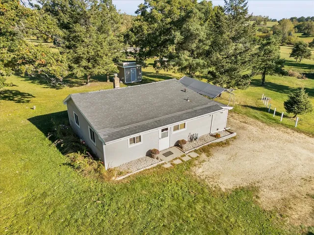 a view of a yard with an outdoor space
