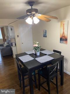 3004 Heather Road Folcroft, PA 19032 - Photo 10 of 21 Dining Area with Ceiling Fan and Hardwood