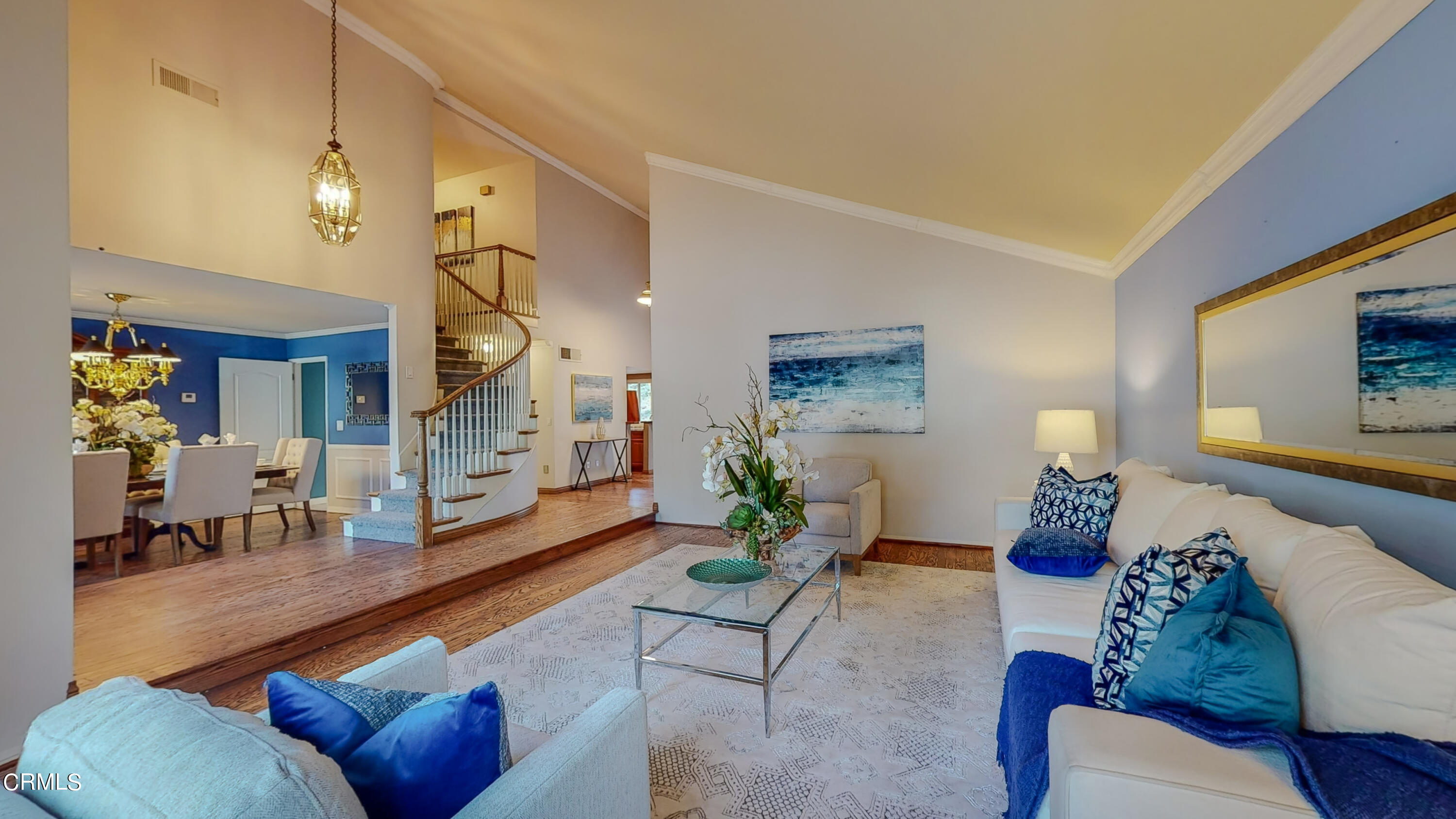 2124 Lenore Drive Glendale, CA 91206 - Photo 4 of 33 a living room with furniture kitchen view and a wooden floor