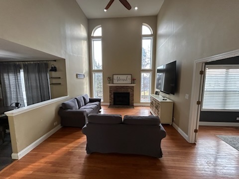 29 Ivanhoe Lane Cary, IL 60013 - Photo 12 of 36 a living room with furniture a fireplace and a flat screen tv