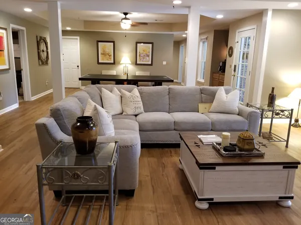 a living room with furniture