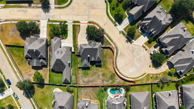 an aerial view of swimming pool