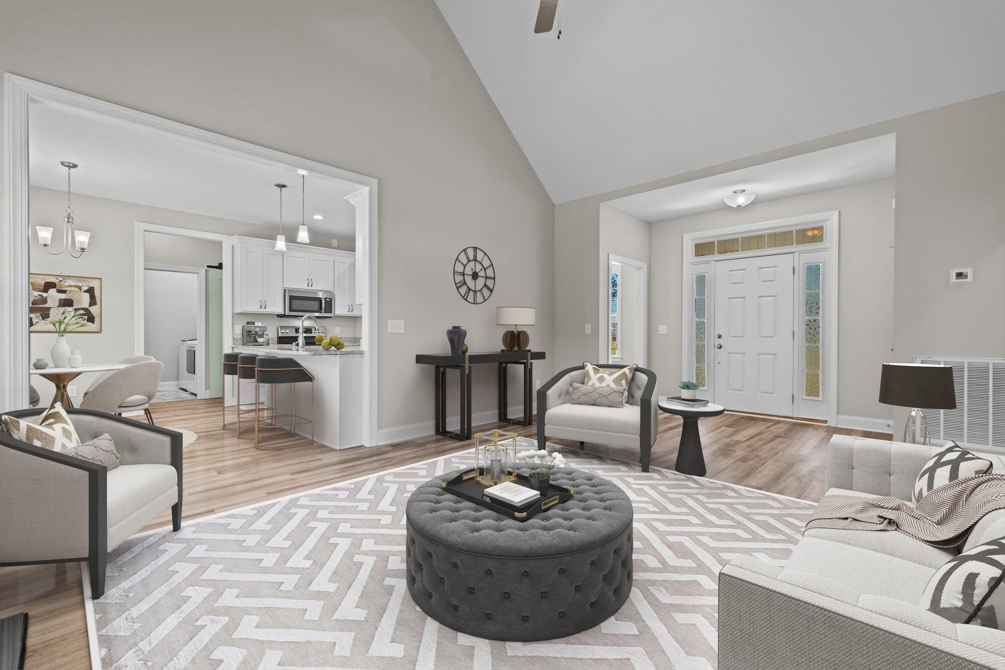 991 Sheriff Johnson Road Lillington, NC 27546 - Photo 9 of 52 a living room with furniture and kitchen view