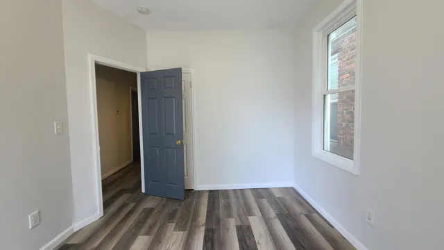an empty room with closet