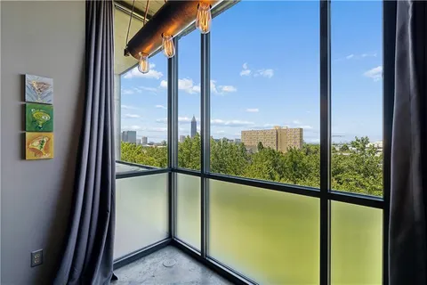 a view of a city from a window