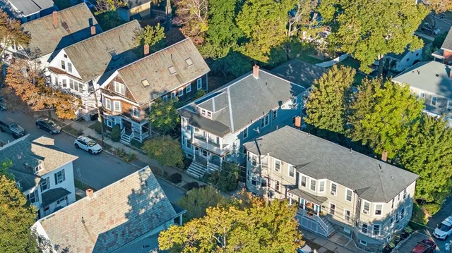 an aerial view of a house