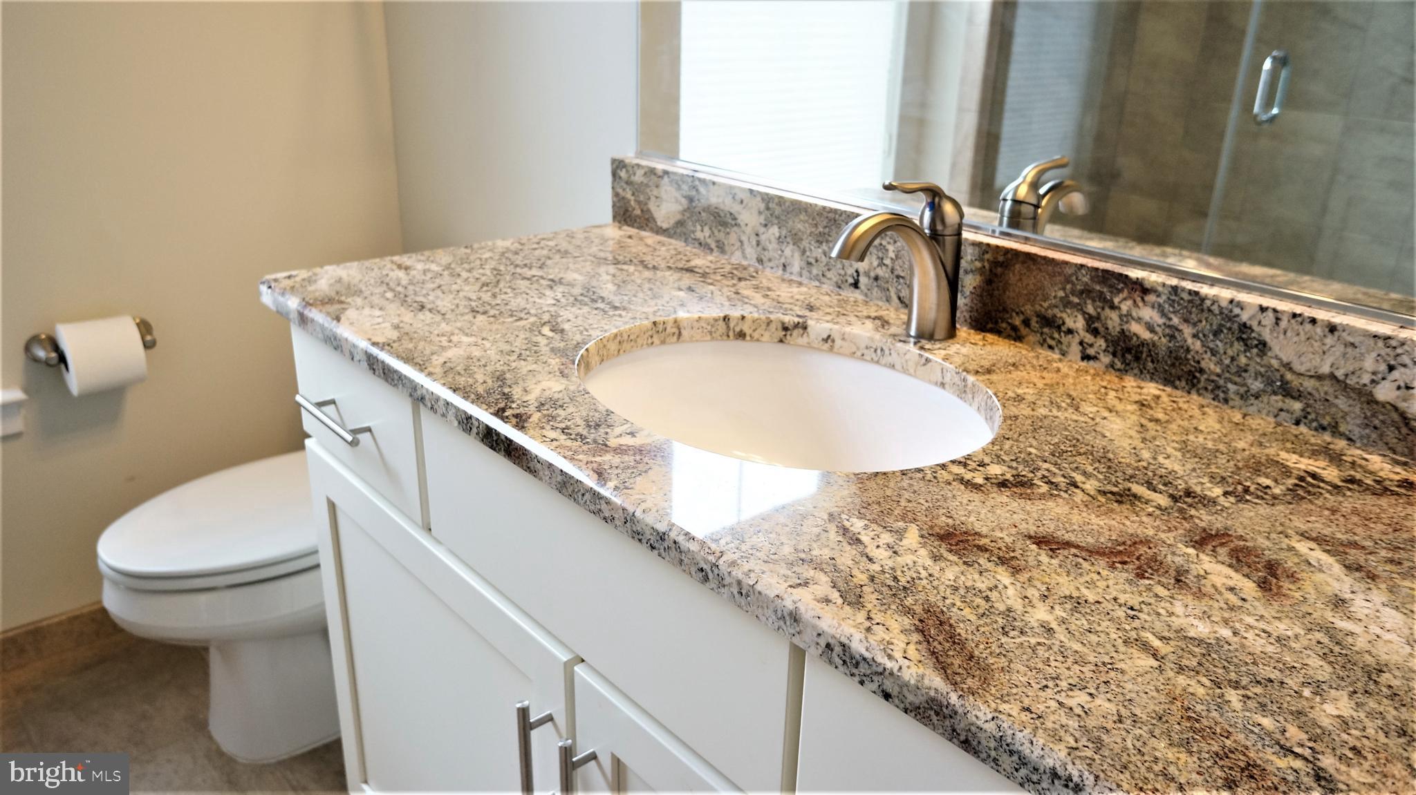 1951 Reston Vly Way, Unit 10 Reston, VA 20191 - Photo 31 of 50 a bathroom with a granite countertop sink and a mirror