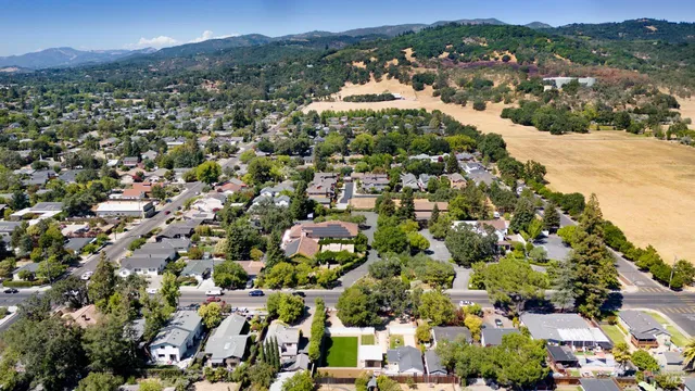 an aerial view of a city