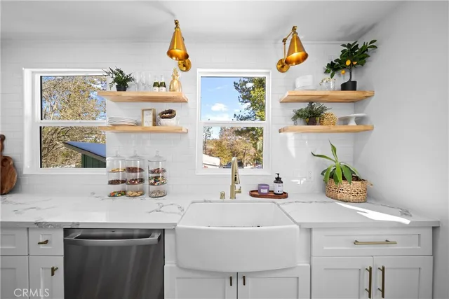 a sink with a window