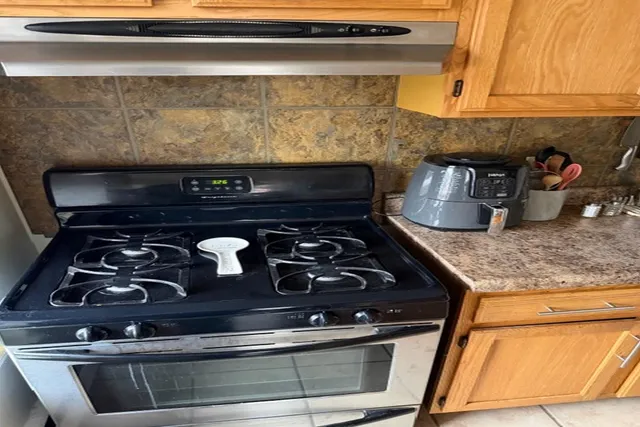 a close view of stove top oven