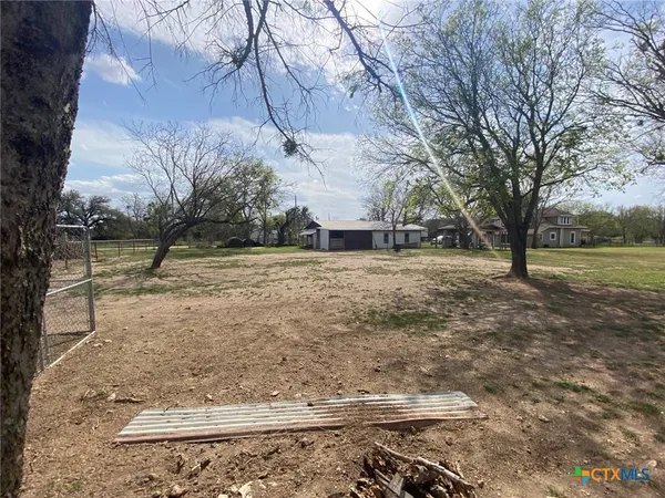 a view of a yard with a tree