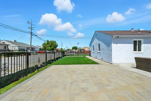 a view of a porch with a yard
