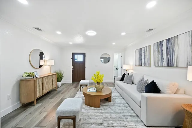 a living room with furniture