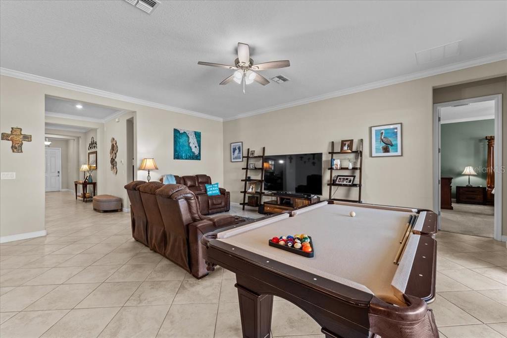 13443 White Sapphire Road Riverview, FL 33579 - Photo 4 of 47 a living room with furniture and a flat screen tv