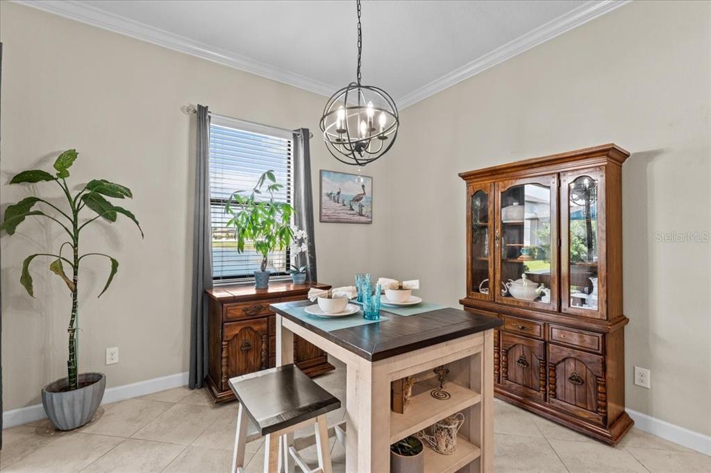 13443 White Sapphire Road Riverview, FL 33579 - Photo 10 of 47 a view of a dining room with furniture a livingroom and chandelier