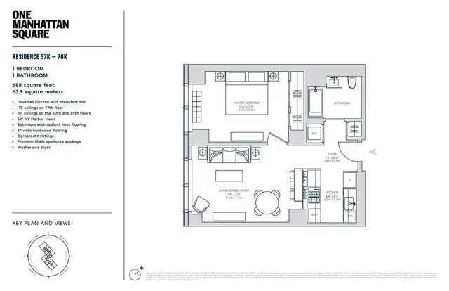 $1,600,000 | 252 South Street, Unit 73K | Two Bridges