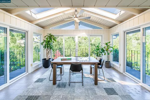 a outdoor space with furniture and garden view