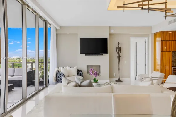 a view of a balcony with an outdoor space