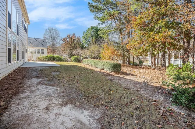 a view of road and trees