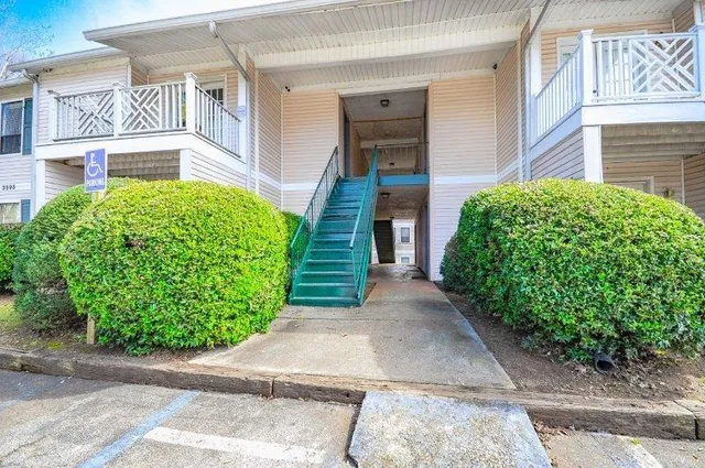 a front view of a building