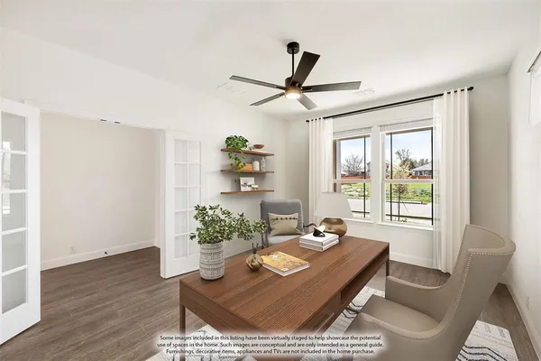 a living room with a couch and a table