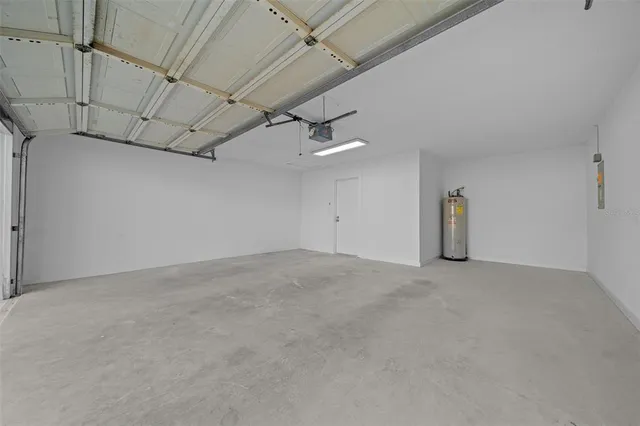 a view of a room with a garage