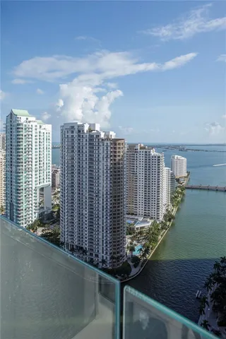 a view of a city from a balcony
