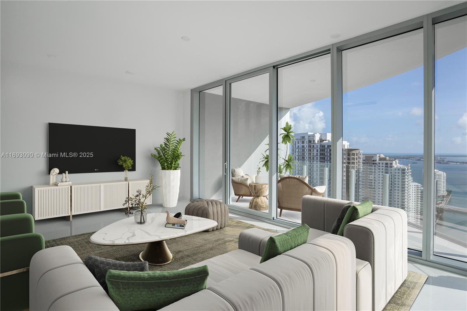 300 Biscayne Blvd Way, Unit 3307 Miami, FL 33131 - Photo 3 of 59 a living room with furniture and a flat screen tv