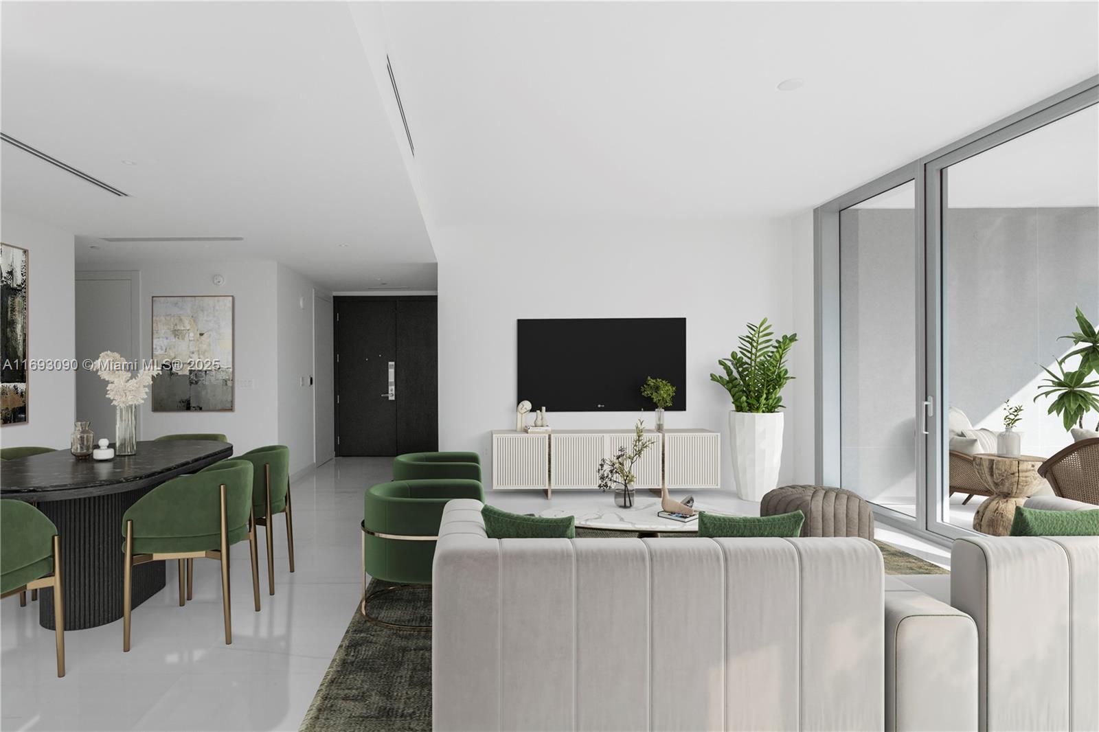 300 Biscayne Blvd Way, Unit 3307 Miami, FL 33131 - Photo 4 of 59 a living room with furniture and a flat screen tv