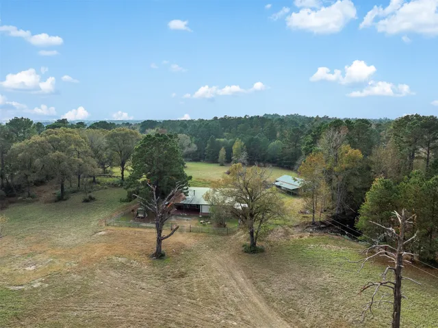 a view of a house with backyard and porch