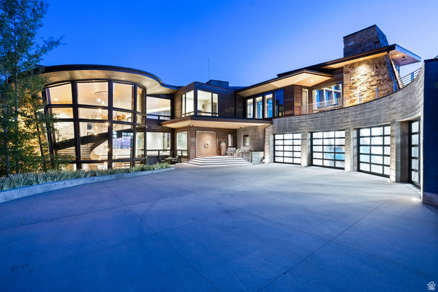 8544 North Promontory Ranch Road Park City, UT 84098 - Photo 24 of 36 Contemporary home with stone siding, driveway, a garage, and a balcony