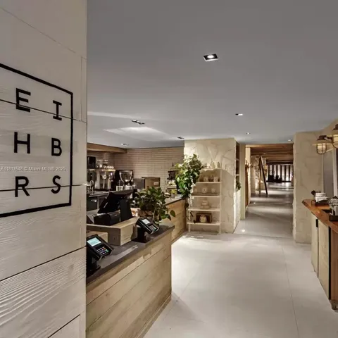 a outdoor space with lots of yellow lighting