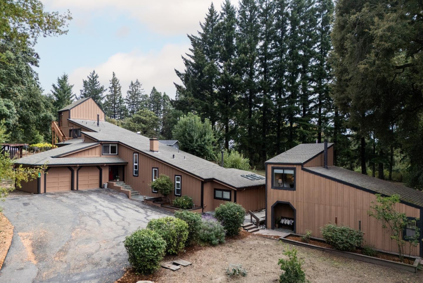 front view of a house with a balcony