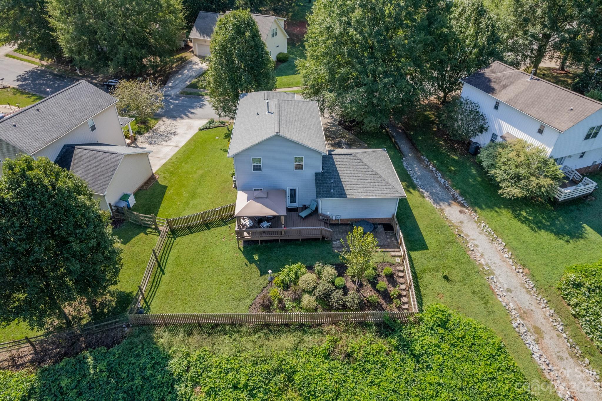 107 Howe Street Belmont, NC 28012 - Photo 32 of 35 an aerial view of a house with a garden