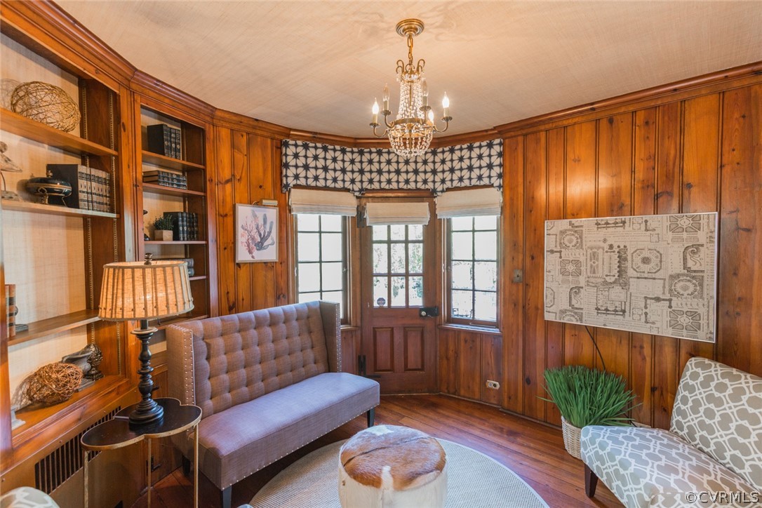 3814 Dover Road Richmond, VA 23221 - Photo 19 of 48 The pine-paneled den features built-ins, a chandel