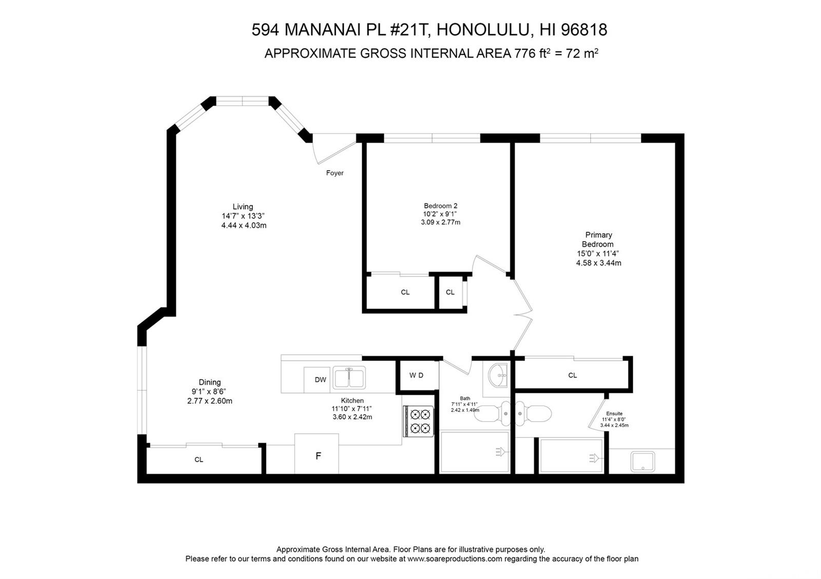 594 Mananai Place, Unit 21T Honolulu, HI 96818 - Photo 2 of 25 a picture of a floor plan