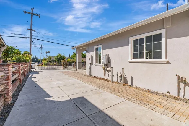 a view of a house with a large window