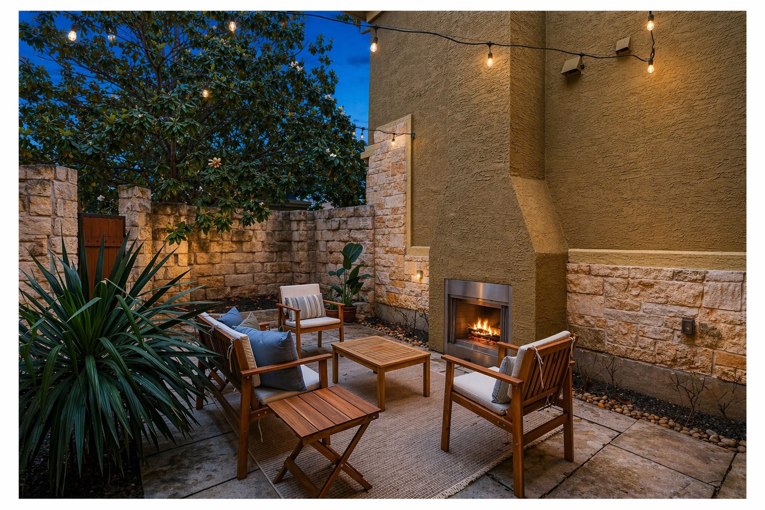 3406 Menchaca Road, Unit 21 Austin, TX 78704 - Photo 4 of 24 a backyard of a house with outdoor seating