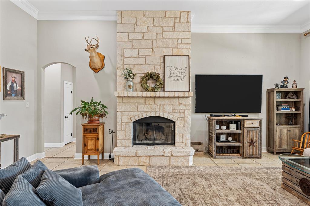 201 Camino Del Rancho Lorena, TX 76655 - Photo 8 of 35 a living room with furniture and a flat screen tv