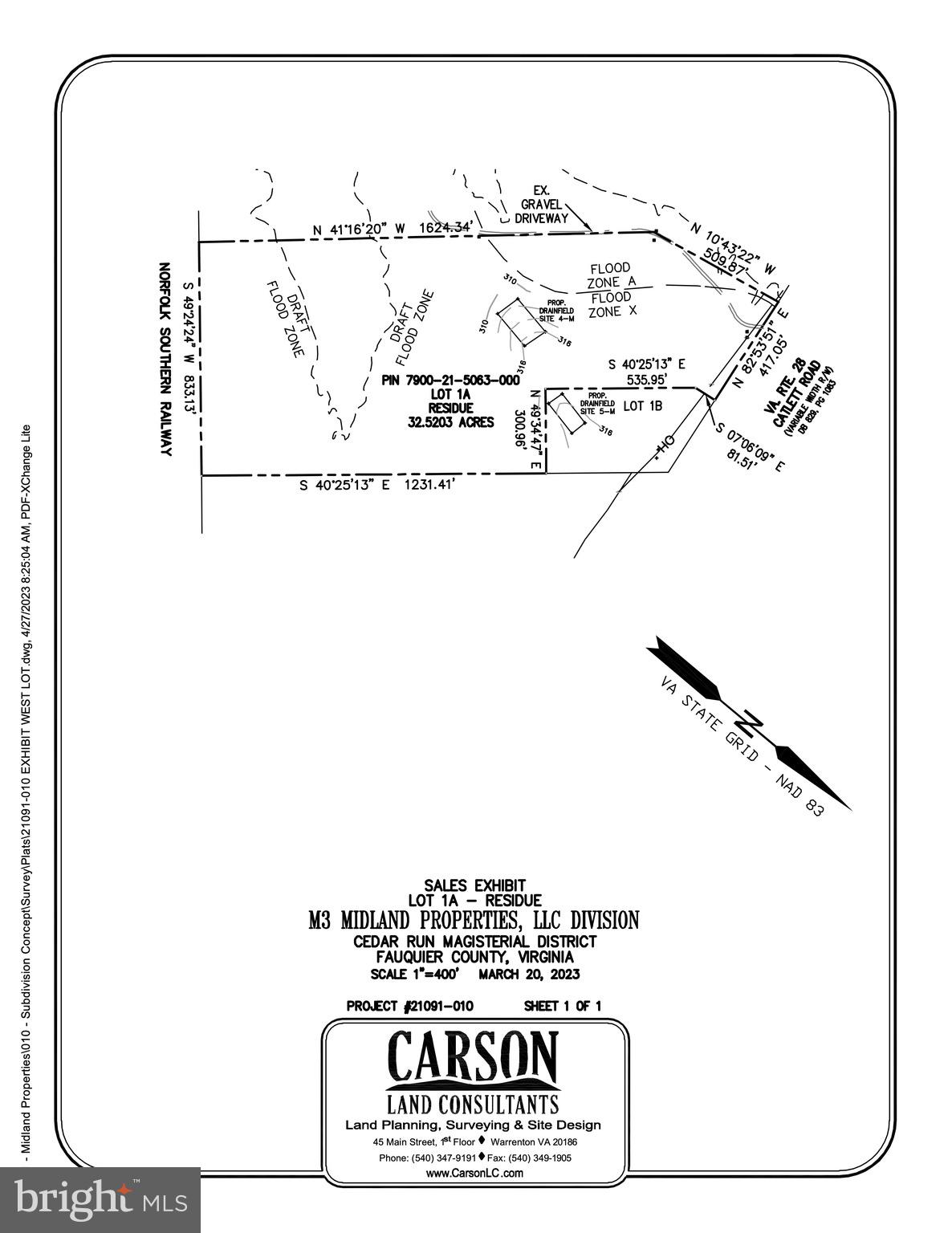 5451 Catlett Road, Unit LOT 1A Midland, VA 22728 - Photo 14 of 14 Lot 1A Plat
