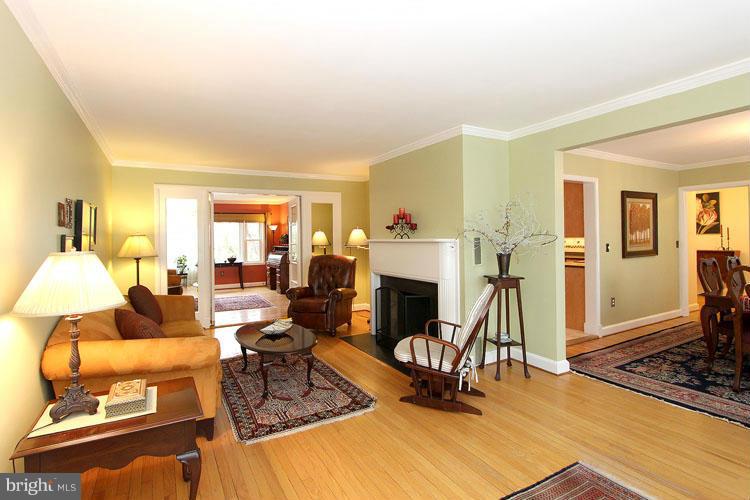 3229 Park View Road Chevy Chase, MD 20815 - Photo 4 of 29 Living Room w/French doors to Family Room