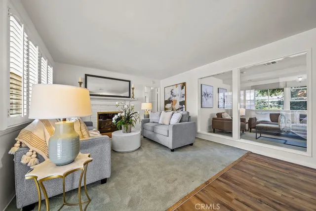 a living room with furniture and a couch