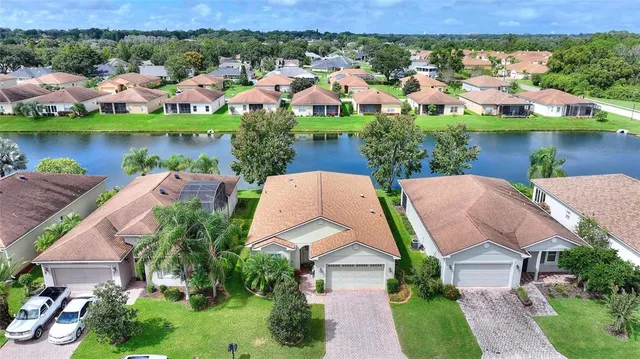 an aerial view of a house