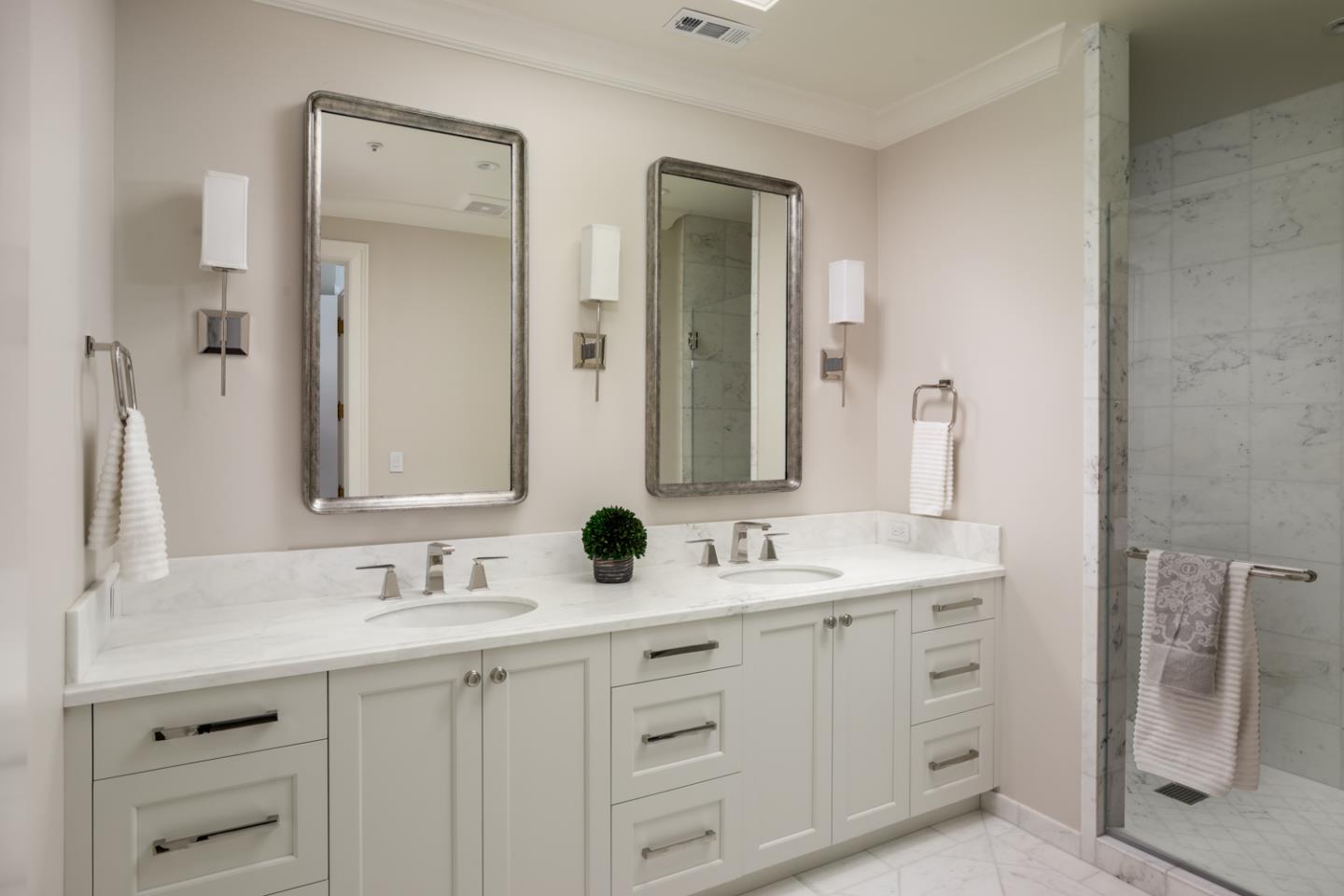 620 Morningside Circle Los Altos, CA 94022 - Photo 17 of 32 a bathroom with a double vanity sink mirror and