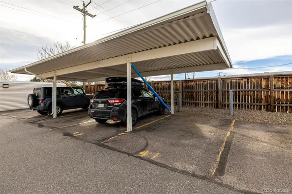 a view of a garage