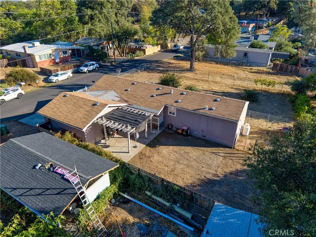 an aerial view of a house