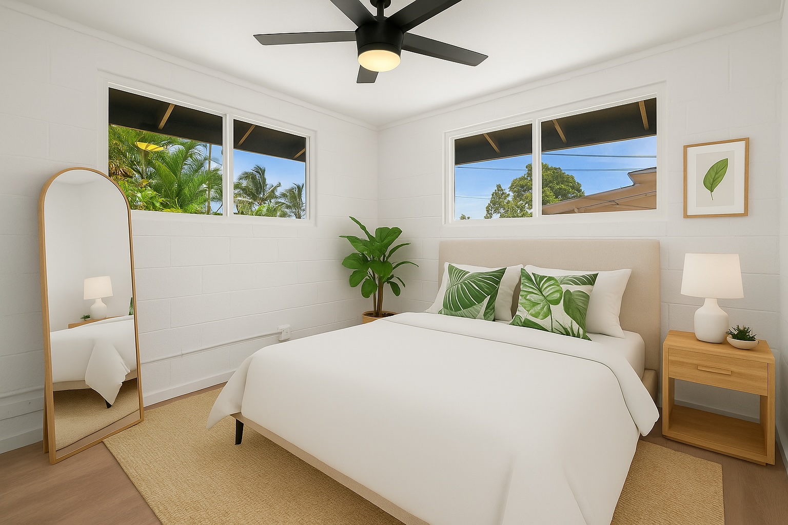 4484 Panako Road Waimea, HI 96796 - Photo 23 of 27 a bedroom with a bed and a large window