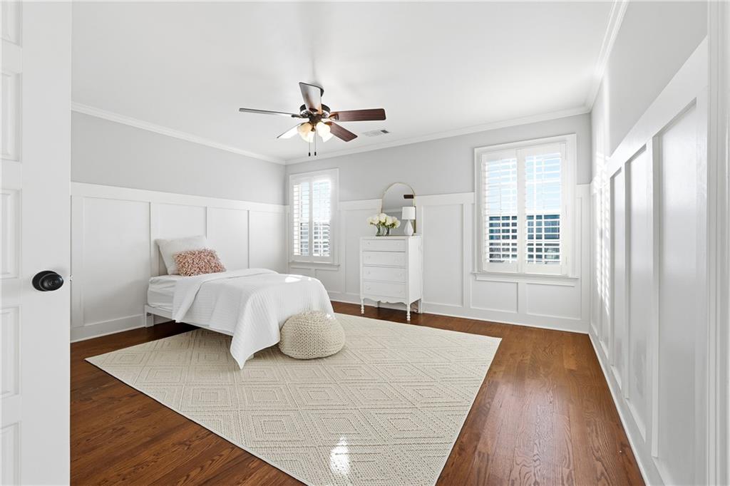 18 Starlight Drive Cartersville, GA 30121 - Photo 36 of 74 a bedroom with a bed and wooden floor