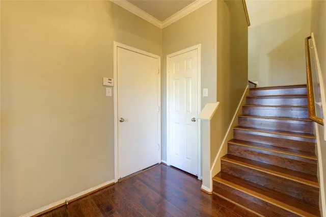 a view of entryway with wooden floor