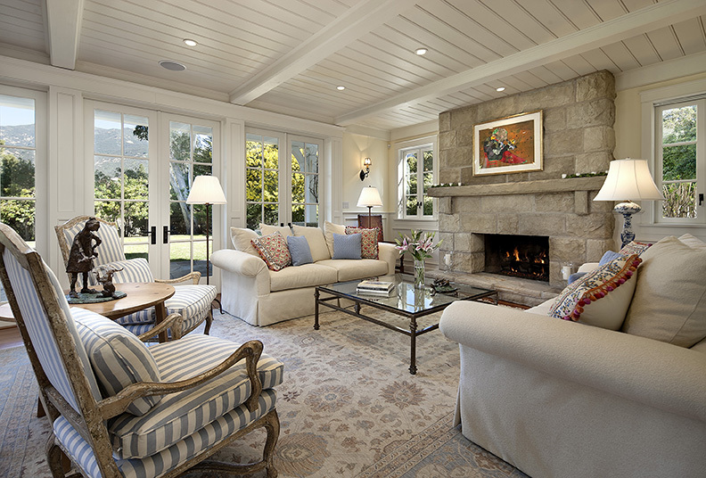 461 Live Oaks Road Montecito, CA 93108 - Photo 3 of 7 a living room with furniture and a fireplace